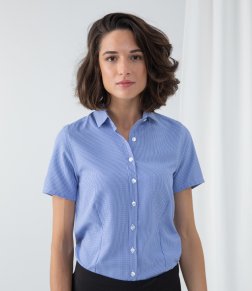 H586-Henbury-ladies-gingham-short-sleeve-shirt