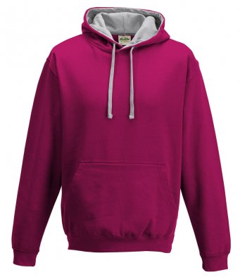 AWD varsity hoodie in hot pink/grey