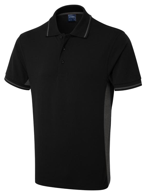 UC117-black-charcoal polo