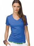 Ladies corporate branded v neck t-shirt printed or embroidered